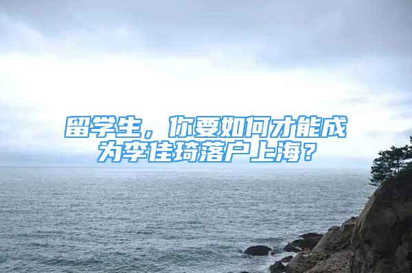 留學(xué)生，你要如何才能成為李佳琦落戶上海？