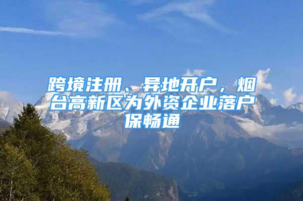 跨境注冊、異地開戶，煙臺高新區(qū)為外資企業(yè)落戶保暢通