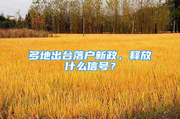 多地出臺(tái)落戶新政，釋放什么信號(hào)？