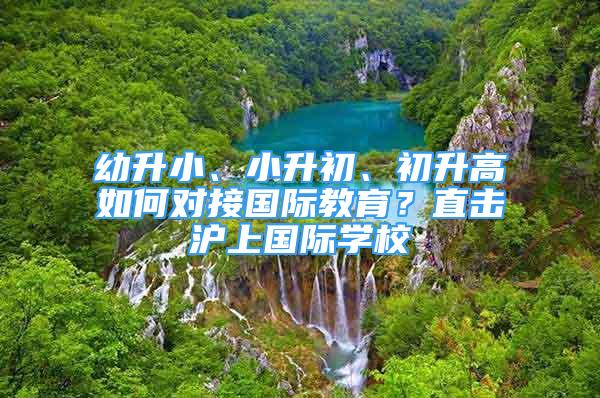 幼升小、小升初、初升高如何對接國際教育？直擊滬上國際學(xué)校