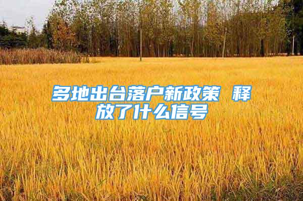 多地出臺落戶新政策 釋放了什么信號