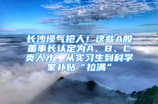 長沙壕氣搶人！這些A股董事長認(rèn)定為A、B、C類人才，從實(shí)習(xí)生到科學(xué)家補(bǔ)貼“拉滿”