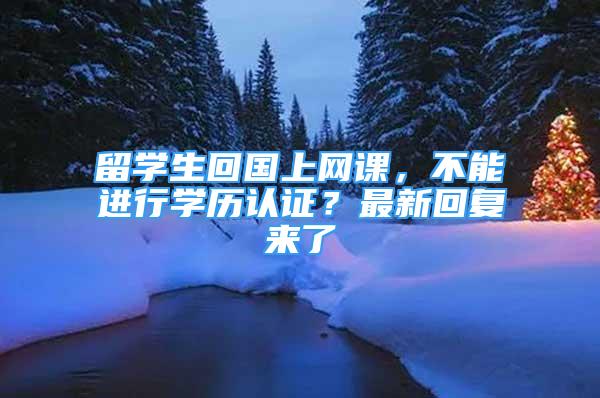 留學生回國上網(wǎng)課，不能進行學歷認證？最新回復來了