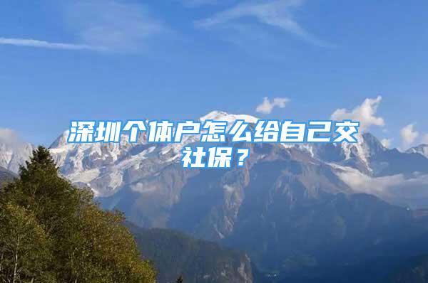 深圳個(gè)體戶怎么給自己交社保？