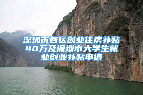 深圳市各區(qū)創(chuàng)業(yè)住房補(bǔ)貼40萬(wàn)及深圳市大學(xué)生就業(yè)創(chuàng)業(yè)補(bǔ)貼申請(qǐng)