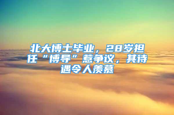 北大博士畢業(yè)，28歲擔(dān)任“博導(dǎo)”惹爭議，其待遇令人羨慕