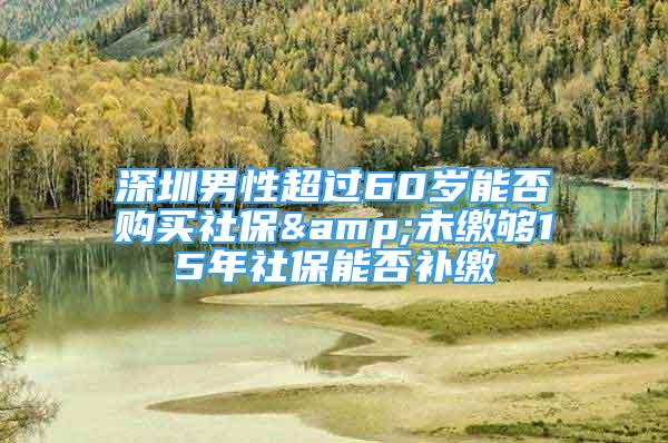 深圳男性超過60歲能否購買社保&未繳夠15年社保能否補繳