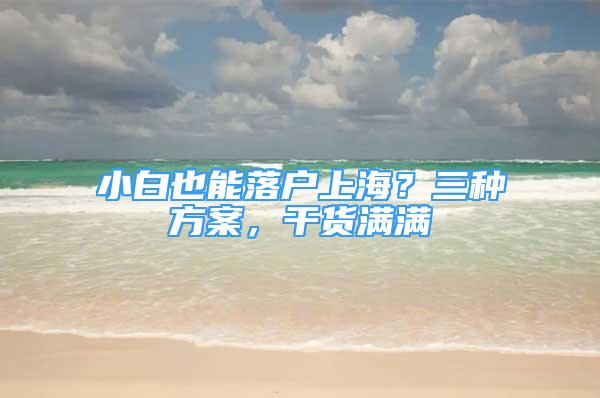 小白也能落戶上海？三種方案，干貨滿滿