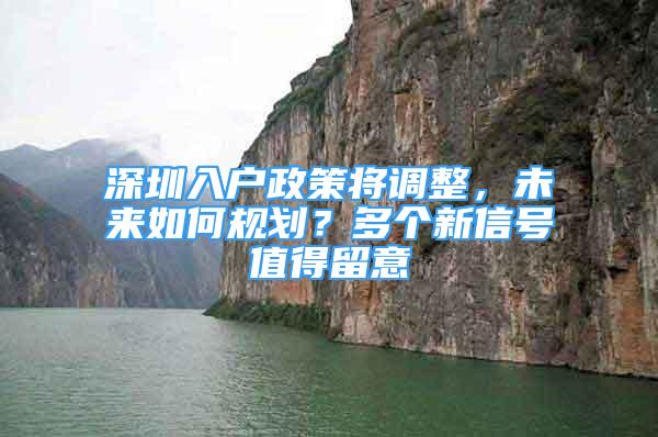 深圳入戶政策將調(diào)整，未來如何規(guī)劃？多個(gè)新信號(hào)值得留意