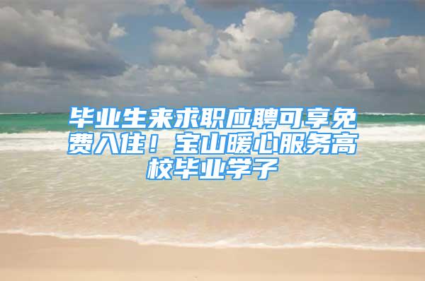 畢業(yè)生來求職應聘可享免費入??！寶山暖心服務高校畢業(yè)學子