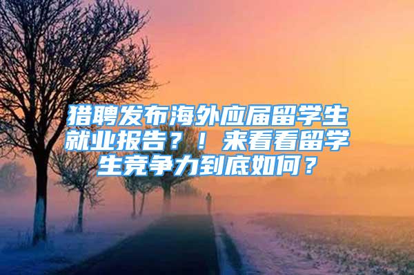 獵聘發(fā)布海外應屆留學生就業(yè)報告？！來看看留學生競爭力到底如何？