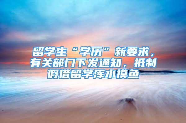 留學生“學歷”新要求，有關部門下發(fā)通知，抵制假借留學渾水摸魚