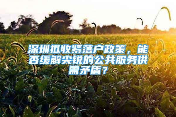 深圳擬收緊落戶政策，能否緩解尖銳的公共服務(wù)供需矛盾？