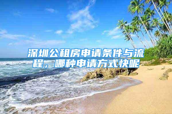 深圳公租房申請條件與流程，哪種申請方式快呢