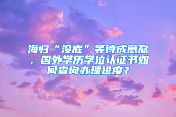 海歸“沒底”等待成煎熬，國外學(xué)歷學(xué)位認證書如何查詢辦理進度？