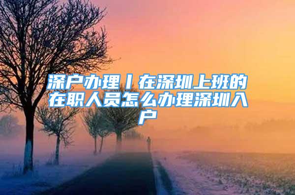 深戶辦理丨在深圳上班的在職人員怎么辦理深圳入戶