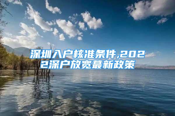 深圳入戶核準條件,2022深戶放寬蕞新政策