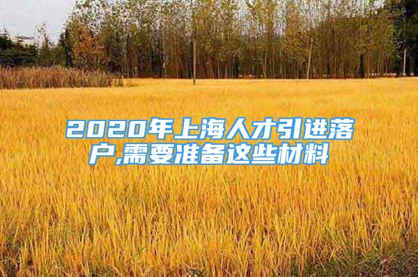 2020年上海人才引進(jìn)落戶,需要準(zhǔn)備這些材料