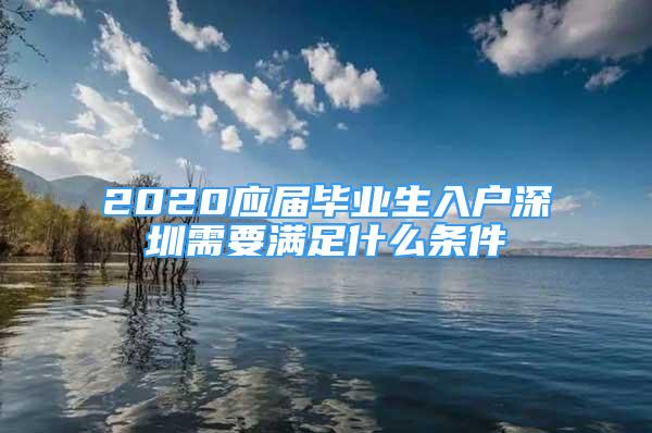 2020應(yīng)屆畢業(yè)生入戶深圳需要滿足什么條件