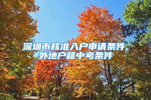 深圳市核準(zhǔn)入戶申請(qǐng)條件,外地戶籍中考條件