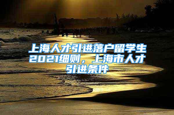 上海人才引進(jìn)落戶留學(xué)生2021細(xì)則，上海市人才引進(jìn)條件