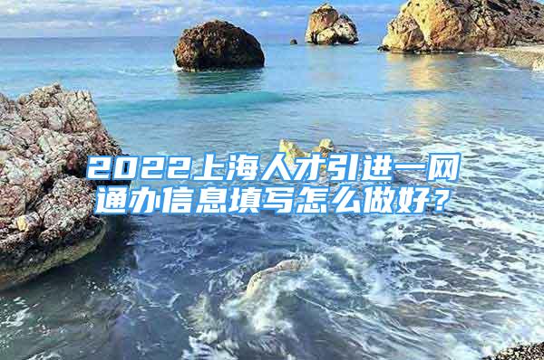 2022上海人才引進(jìn)一網(wǎng)通辦信息填寫(xiě)怎么做好？