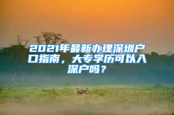 2021年最新辦理深圳戶口指南，大專學(xué)歷可以入深戶嗎？