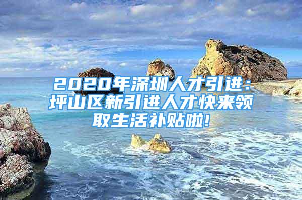 2020年深圳人才引進：坪山區(qū)新引進人才快來領(lǐng)取生活補貼啦!