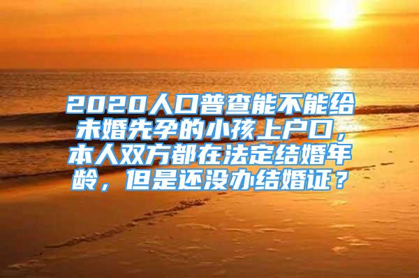 2020人口普查能不能給未婚先孕的小孩上戶口，本人雙方都在法定結(jié)婚年齡，但是還沒(méi)辦結(jié)婚證？