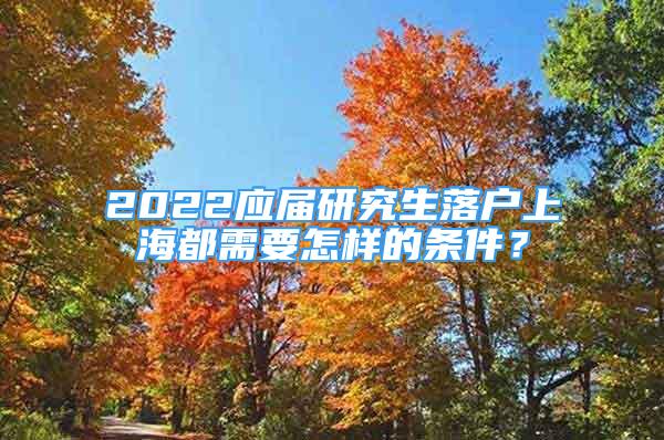 2022應(yīng)屆研究生落戶上海都需要怎樣的條件？