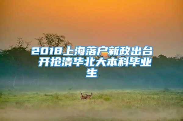 2018上海落戶新政出臺 開搶清華北大本科畢業(yè)生