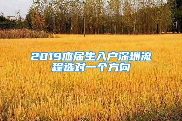 2019應(yīng)屆生入戶深圳流程選對(duì)一個(gè)方向