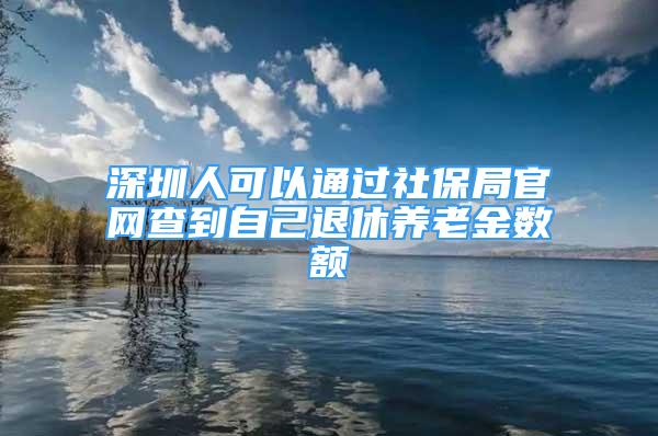 深圳人可以通過社保局官網(wǎng)查到自己退休養(yǎng)老金數(shù)額