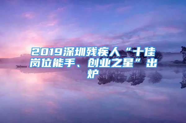 2019深圳殘疾人“十佳崗位能手、創(chuàng)業(yè)之星”出爐