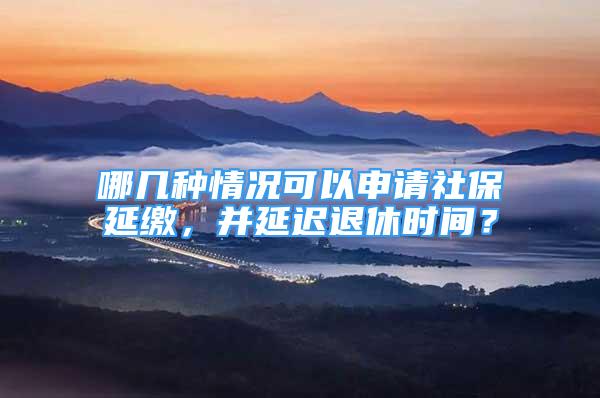 哪幾種情況可以申請社保延繳，并延遲退休時間？