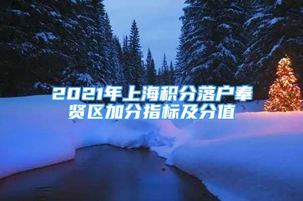 2021年上海積分落戶奉賢區(qū)加分指標(biāo)及分值