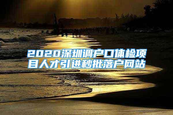 2020深圳調(diào)戶口體檢項(xiàng)目人才引進(jìn)秒批落戶網(wǎng)站