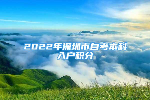 2022年深圳市自考本科入戶積分