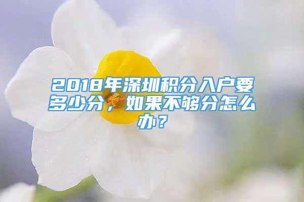 2018年深圳積分入戶要多少分，如果不夠分怎么辦？