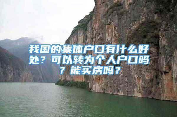 我國(guó)的集體戶口有什么好處？可以轉(zhuǎn)為個(gè)人戶口嗎？能買房嗎？