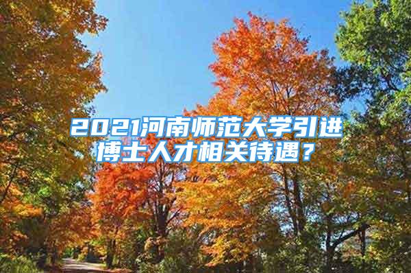 2021河南師范大學引進博士人才相關待遇？