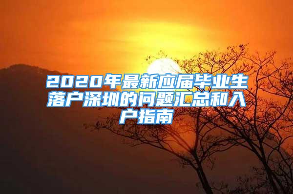 2020年最新應(yīng)屆畢業(yè)生落戶深圳的問題匯總和入戶指南