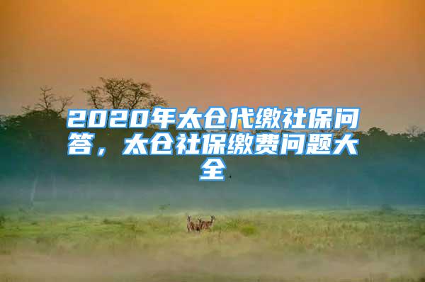 2020年太倉代繳社保問答，太倉社保繳費(fèi)問題大全