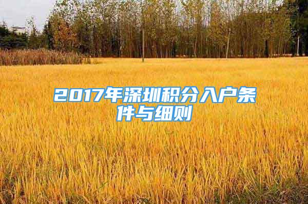 2017年深圳積分入戶(hù)條件與細(xì)則