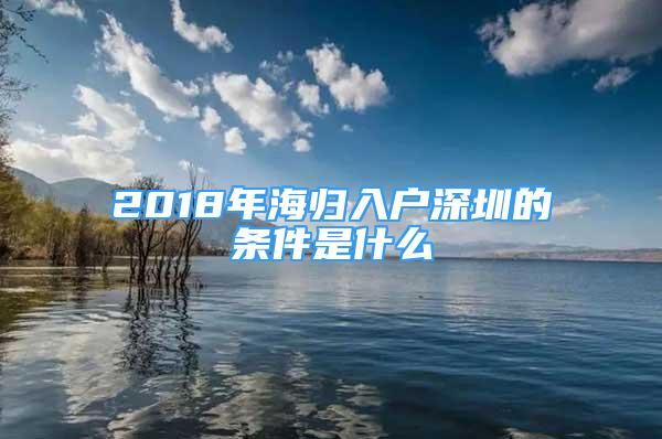 2018年海歸入戶深圳的條件是什么