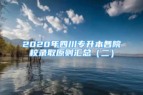 2020年四川專升本各院校錄取原則匯總（二）