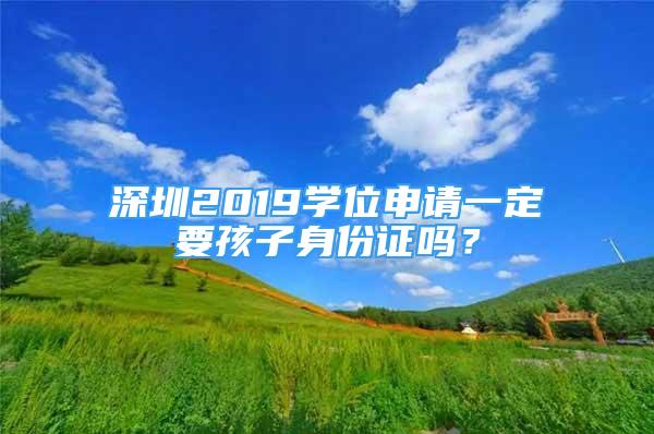 深圳2019學(xué)位申請一定要孩子身份證嗎？