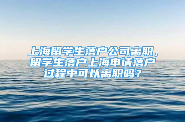 上海留學(xué)生落戶公司離職，留學(xué)生落戶上海申請(qǐng)落戶過(guò)程中可以離職嗎？