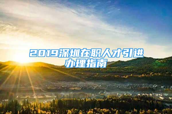 2019深圳在職人才引進辦理指南