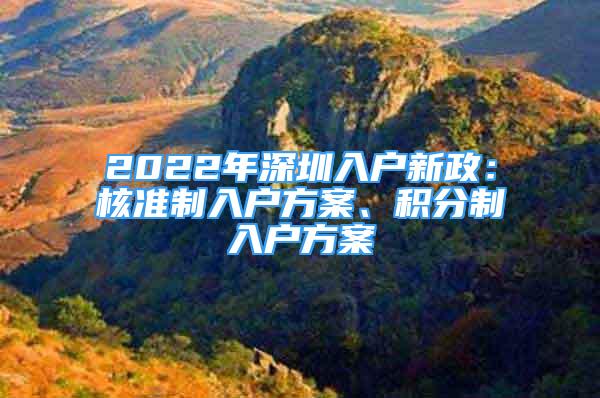 2022年深圳入戶新政：核準(zhǔn)制入戶方案、積分制入戶方案